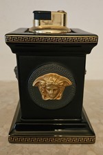 Rosenthal × Versace – „Gorgona“ Tischfeuerzeug - Medusa – 12 cm – Schwarz / Gold