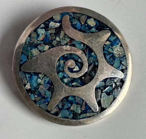 Diskus brosche 925er silber - diskus,
