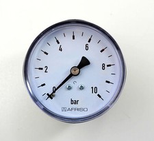 Manometer 1/4" Zoll Anschluss hinten axial 0-10 bar für Wasser und Luft geeignet
