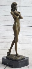 Unterzeichnet Original Bronze Sensual Hautfarben Lady Skulptur Statue Home Nr
