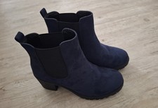 Plateau Halb- Stiefel, Boots, Wildlederimitat, Blau, Gr. 40,5-41, NEU !!
