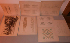 Architektur: 14 Original-Bauzeichnungen aus der Zeit um 1900 - Graphik, Grafik