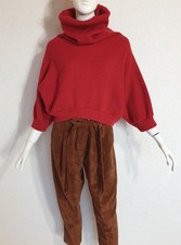 Brunello Cucinelli dicker 100% Kaschmir cropped Oversize Pullover Rot