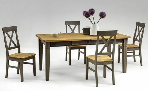 Massivholz essgruppe 2farbig - massivholz,