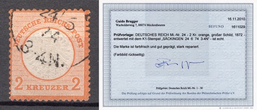 Deutsches reich 1872 24 - reich, mi.24