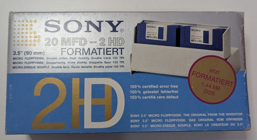 Sony 20x mfd - 2hd, 3,5"