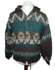 Vintage USA Wolljacke Herren M – Ethno Kapuzenjacke 90er Style