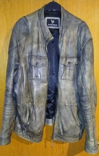 Bruno Banani Antik Lederjacke  Im BIKER STIL 3XL/58 wie 2XL/56 Grau 