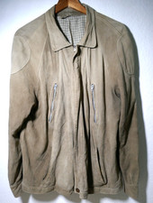 ❤️KITTFARBENE WILDLEDERJACKE LEDERJACKE GRÖßE XL VINTAGE GERNE GETRAGEN FRONT RV