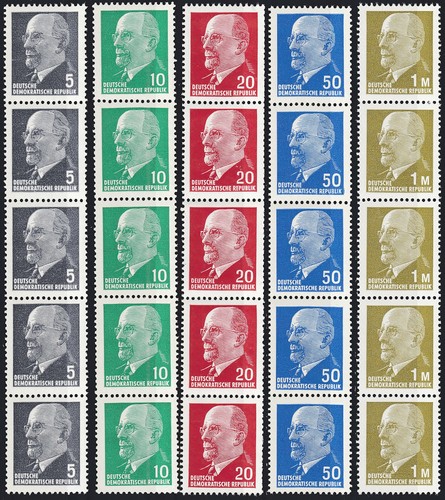 Ddr ulbricht 5er - "ulbricht", 5er-streifen