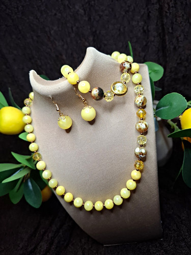 Schmuckset gelb goldfarben - schmuckset, gelb/goldfarben