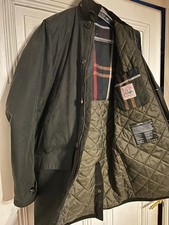 barbour Tartan Wax Mac S Wachsjacke parka herren Jacke mantel wie neu 48 46