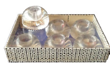 6er Set Vintage Mini Stabkerzen Leuchter Glas Pressglas Leuchter Kerzenständer