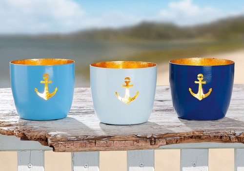 Gilde windlicht anker - "anker", metall