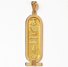 Anhänger 18 Karat 750 Gold Gelbgold 6,03 g Ägypten Kartusche Hieroglyphen