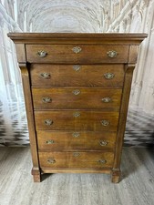 ANTIKE KOMMODE CHIFFONIERE EMPIRE STIL UM 1860 AUS EICHE