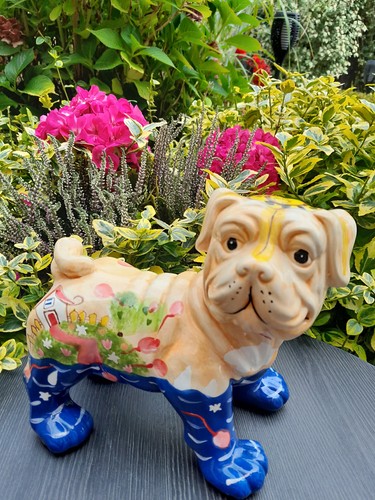 5cm 19cm haus - h.18,5cm,l.19cm, blumen