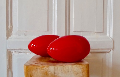 Kare glas vase ovum liegendes - kare,