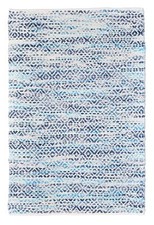 Handwebteppich | Wolle | Designerteppich | Tom Tailor | Fuchsia Grau Blau Grün