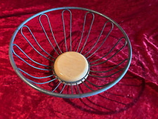 Obstschale Decokorb Brotkorb rund ø 28 cm H 10 cm Metall schwarz mit Holzboden m