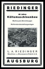 Reklame Werbung 1925 Riedinger Maschinen- + Bronzewaren-Fabrik Augsburg