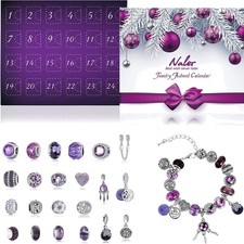 Adventskalender Schmuck Charms Armband Kette Perlen Weihnachten Geschenk Dame...