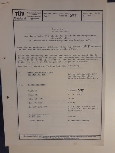 Tüv gutachten selzer alurad - selzer,