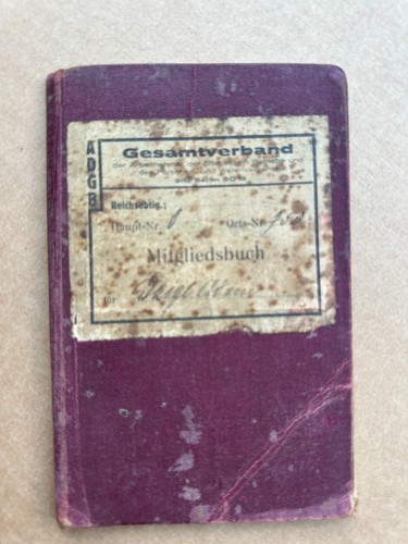 Altes mitgliedsbuch 30iger - mitgliedsbuch,