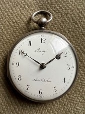 Antike Bergs Spindel Taschenuhr Silber verge fusee - 52 mm ca. 1936