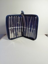 Leder Etui mit Stahl  Dilator Set, Dilatoren sortiert Edelstahl wie neu