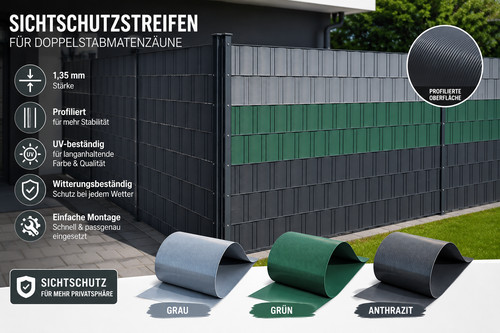 Sichtschutzstreifen pvc 35mm - pvc, 1,35mm