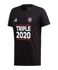 FC Bayern München Herren T-Shirt Triple - Trikot - L - 52 - schwarz - weis - rot
