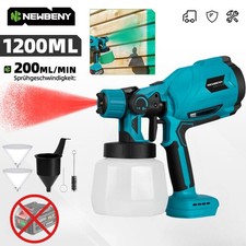 Akku Farbsprühsystem Farbsprühgerät 1200ml Farbbehälter Akku Spritzpistole DE