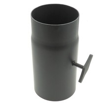 Rauchrohr Kaminrohr Ofenrohr Dämpfer Drosselklappe Stahl schwarz 250mm Ø 130mm