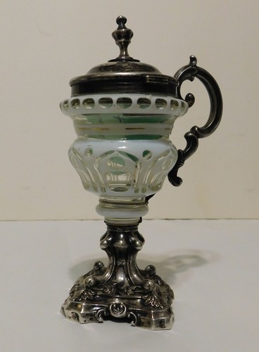 Barockglas mit silberfasung - barockglas,