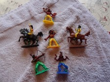 Alte Figuren Plastikfiguren Indianer Cowboys Reiter Pferde