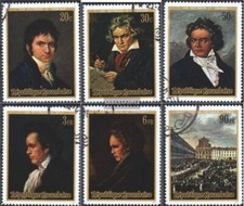 Ruanda 449A-454A (kompl.Ausg.) gestempelt 1971 Ludwig van Beethoven