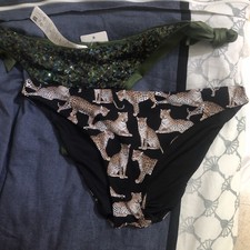 Calzedonia* Bikini, Bikinihose 2 Stück Grün Und Schwarz Größe L