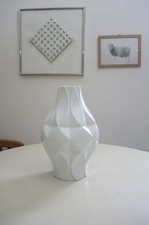 Königlich preußisch Tettau Op Art Vase Porzellan weiß H 32 cm top Zustand SELTEN