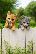 Zaunfigur Katze Mimi & Leo 2er