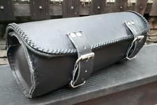 29cm LEDER Lenker Toolbag Werkzeug Roll Tasche Rolle Harley Chopper matt schwarz