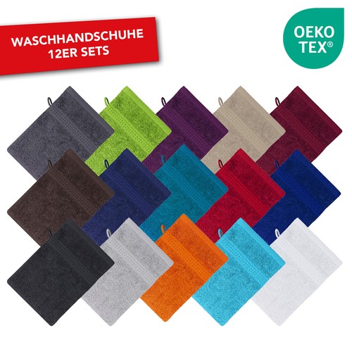 12er set waschhandschuhe - set,