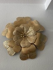 Metall Deko Blume Gold 70cm Hänge Ornament Schmuck Objekt Wanddeko