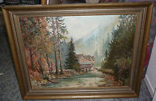 Haus am Bergfluss - Harz  Romkerhall - signiert H. Lowin