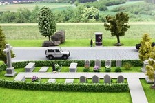 Spur N 1:160 Friedhof Grabsteine "19 Stück" Gräber Gruft Kreuze Kirche Diorama