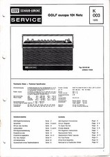 Service Manual-Anleitung für ITT Golf Europa 101 