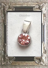 KETTENANHÄNGER ANHÄNGER GEBURTSSTEIN farbig mit 925er SILBER SCHLAUFE für KETTE