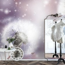 Fototapete Blumen Pusteblume Wohnzimmer Schlafzimmer Violett Vlies Tapete 9401b