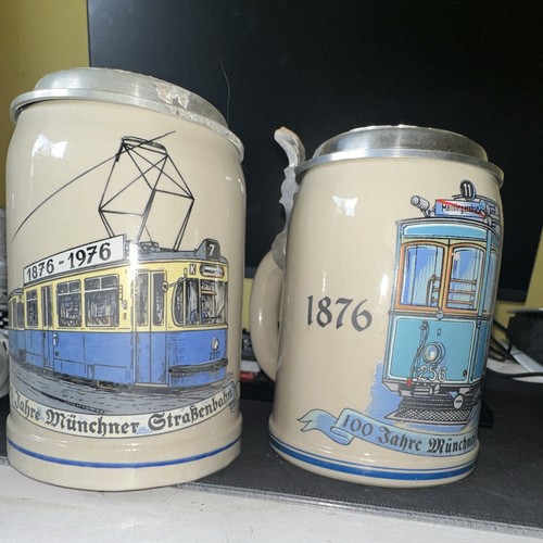 Bierkrug mit zinndeckel - mit,