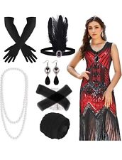Kostüm 1920er Jahre Kleid mit Pailletten Perlen und Fransen Karneval